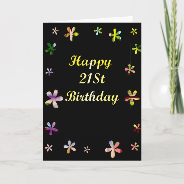 Carte Joyeux 21E anniversaire (Devant)