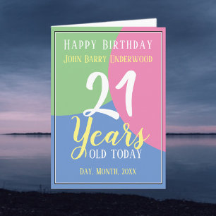 Carte Joyeux 21e anniversaire