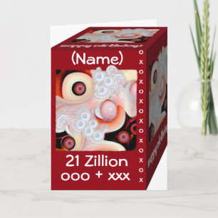 Carte Joyeux 21e anniversaire - 21 Zillion de câlins et 