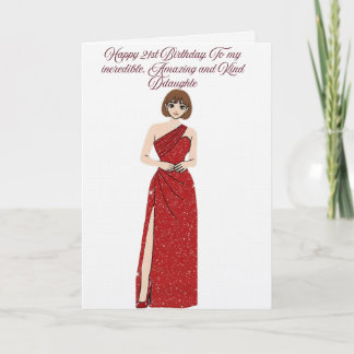 Carte Joyeux 21e anniversaire à ma fille