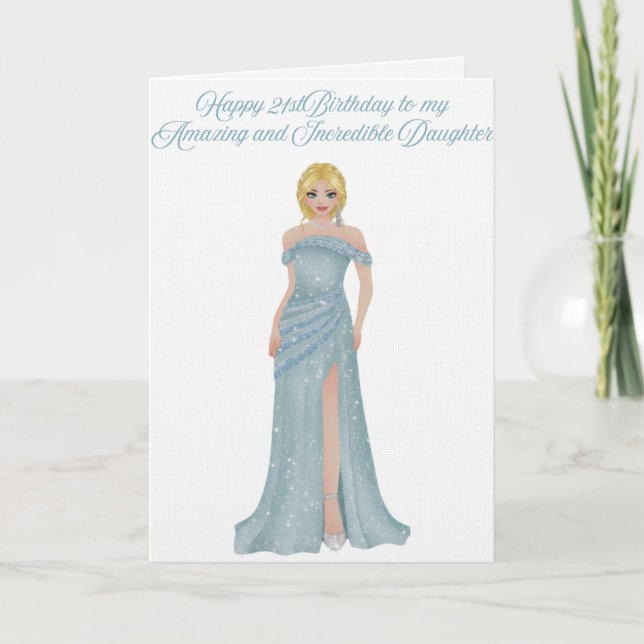 Carte Joyeux 21e anniversaire à ma fille  (Devant)
