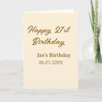 Joyeux 21e anniversaire marron pastel jaune nom da