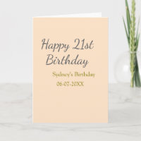 Joyeux 21e anniversaire nom date gris orange paste