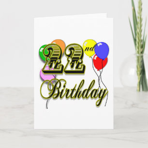 Carte Joyeux 22e anniversaire de marchandises