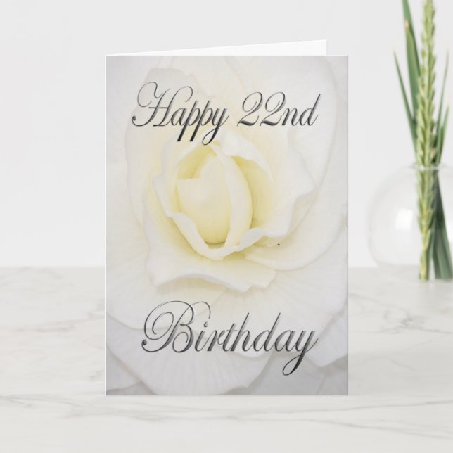 Carte Joyeux 22ème anniversaire de fleur blanche (Devant)