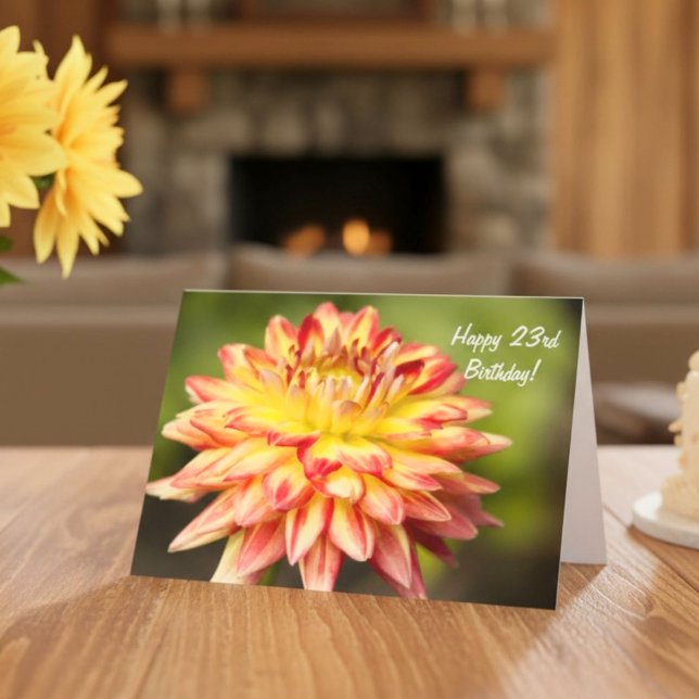 Carte Joyeux 23e anniversaire avec Dahlia (Créateur téléchargé)