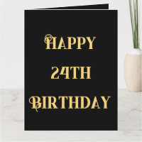 Joyeux 24e anniversaire Or Jaune Vingt-Quatre Âge