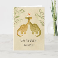 Joyeux 25e anniversaire de Mariage couple Dinosaur