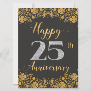 Carte Joyeux 25e anniversaire Mariage d'argent 25 ans