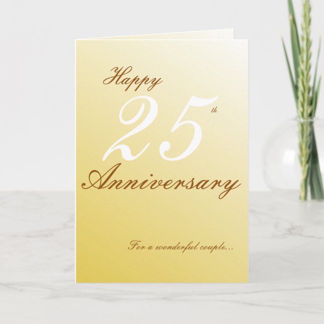 Carte Joyeux 25e anniversaire pour un couple merveilleux (Devant)
