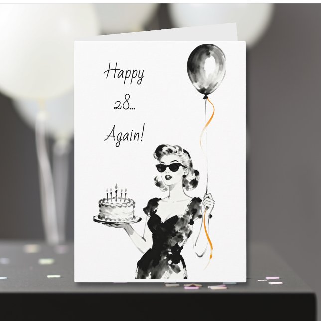 Carte Joyeux 28 encore ! | Anniversaire drôle et sarcast (Créateur téléchargé)