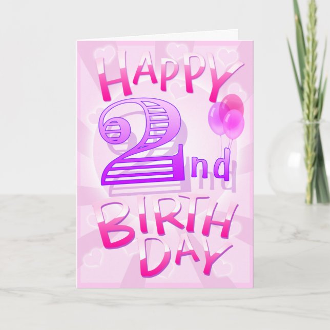 Carte Joyeux 2e anniversaire (Devant)