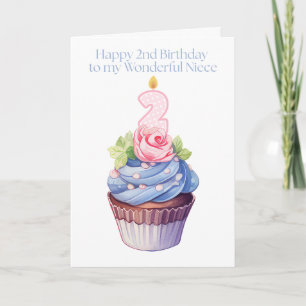Carte Joyeux 2e anniversaire à ma merveilleuse nièce