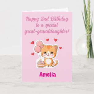 Carte Joyeux 2e anniversaire arrière-petite-fille person