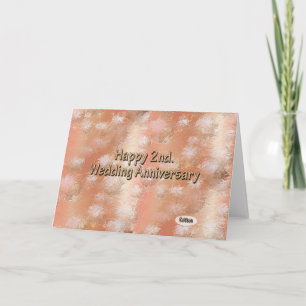 Carte Joyeux 2e. Coton de l'anniversaire du mariage
