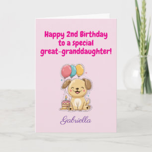 Carte Joyeux 2ème anniversaire arrière-petite-fille, Chi