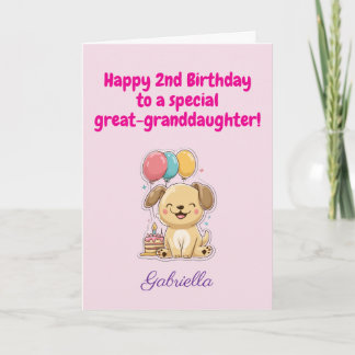 Carte Joyeux 2ème anniversaire arrière-petite-fille, Chi