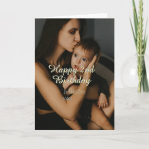 Carte Joyeux 2ème anniversaire enfants bébé mère jaune g