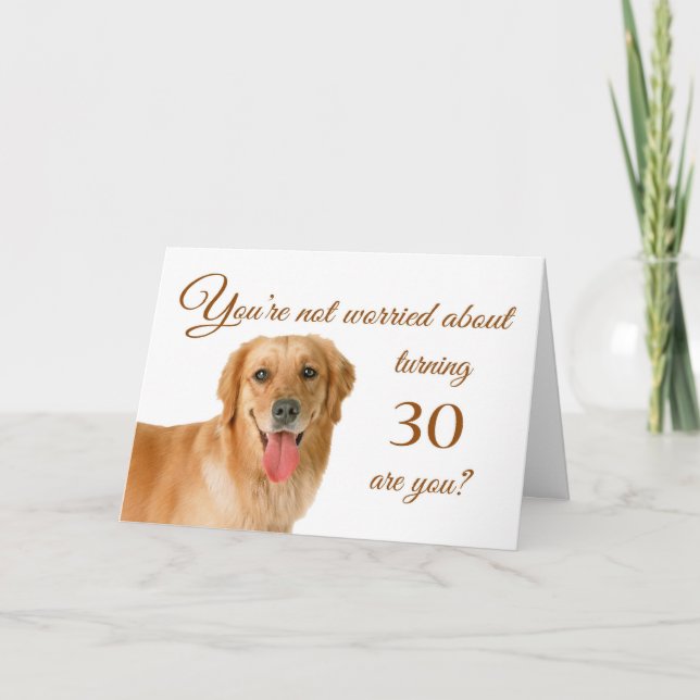 Carte Joyeux 30e anniversaire, labo inquiet (Devant)