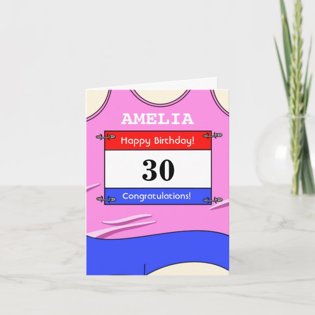 Carte Joyeux 30e Anniversaire pour un coureur (Devant)