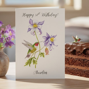 Carte Joyeux 31e anniversaire Columbine avec Hummingbird