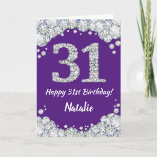 Carte Joyeux 31e anniversaire Parties scintillant violet