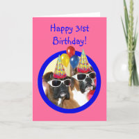 Joyeux 31e Chiens de boxe d'anniversaire