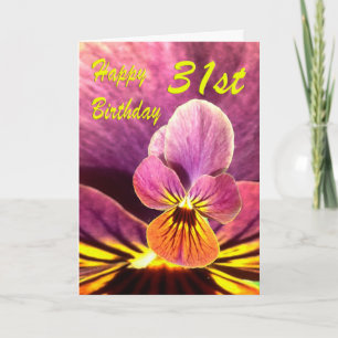 Carte Joyeux 31ème anniversaire Pansy Flower