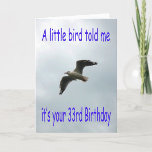 Carte Joyeux 33e anniversaire Volant oiseau de mouette