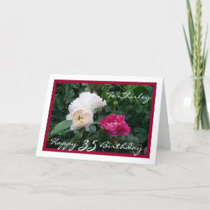 Carte Joyeux 35e anniversaire personnalisable avec Roses