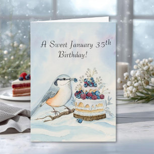 Carte Joyeux 35e anniversaire Sittelle