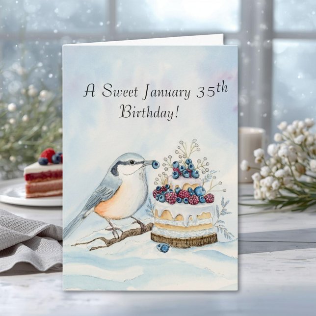Carte Joyeux 35e anniversaire Sittelle (Créateur téléchargé)