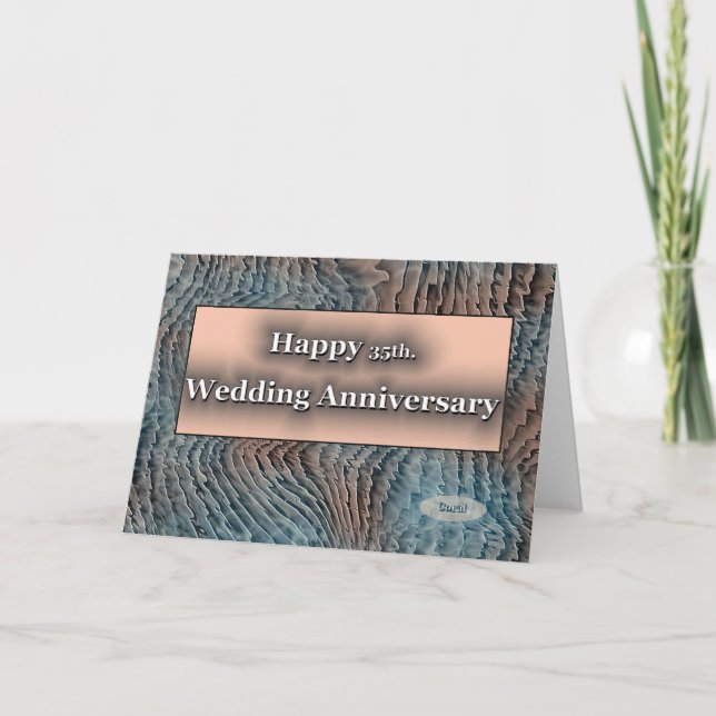 Carte Joyeux 35ème anniversaire de mariage de corail (Devant)