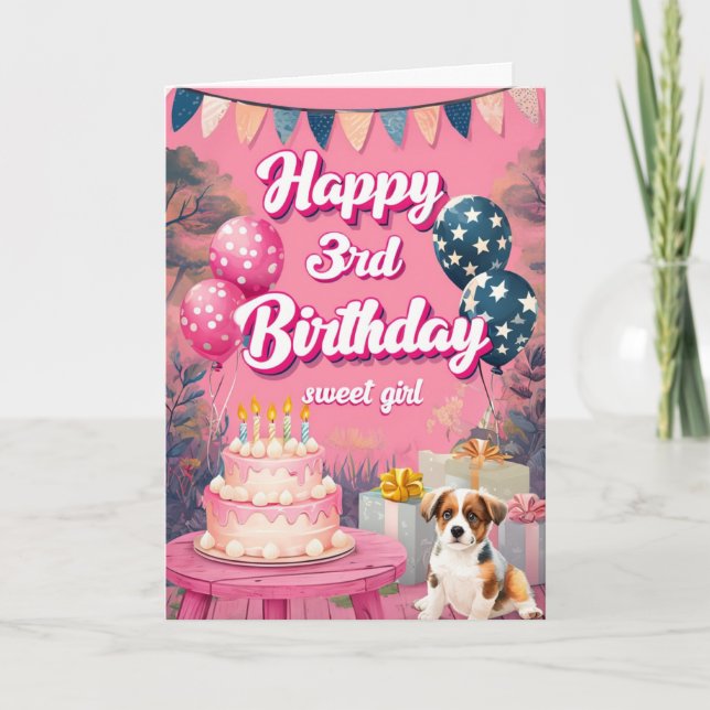 Carte Joyeux 3e anniversaire (Devant)