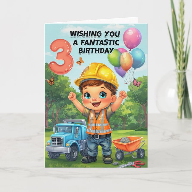 Carte Joyeux 3e anniversaire (Devant)