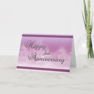 Carte Joyeux 3e anniversaire (anniversaire du mariage)