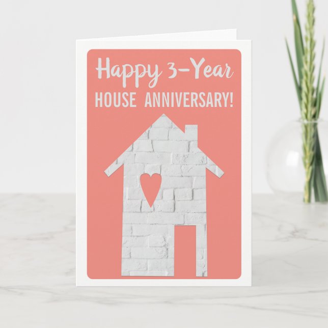 Carte Joyeux 3e anniversaire de maison (Devant)