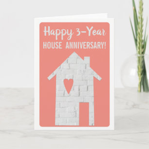 Carte Joyeux 3e anniversaire de maison