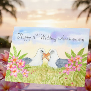 Carte Joyeux 3e anniversaire de mariage Albatros de Lays