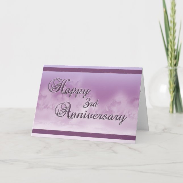 Carte Joyeux 3ème anniversaire de mariage (Devant)