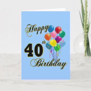 Carte Joyeux 40e anniversaire cadeaux et vêtements d'ann