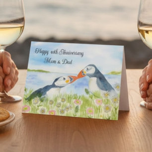 Carte Joyeux 40e Anniversaire Maman & Papa Macareux