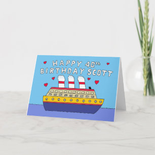 Carte Joyeux 40e anniversaire Scott Cruise Ship