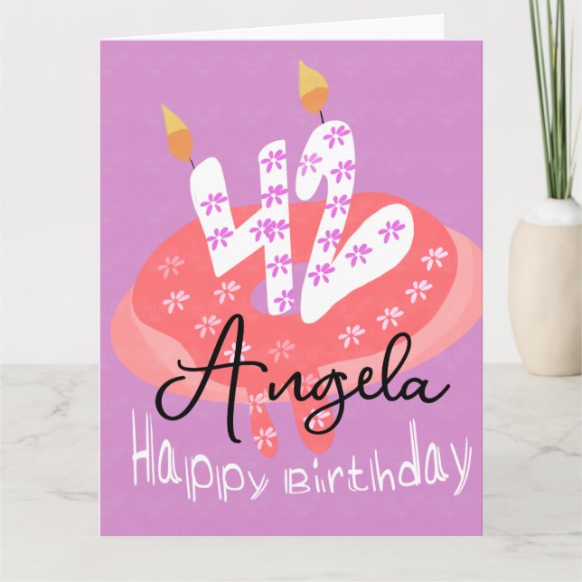 Carte Joyeux 42e Anniversaire Gâteau Donut Grand (Devant)