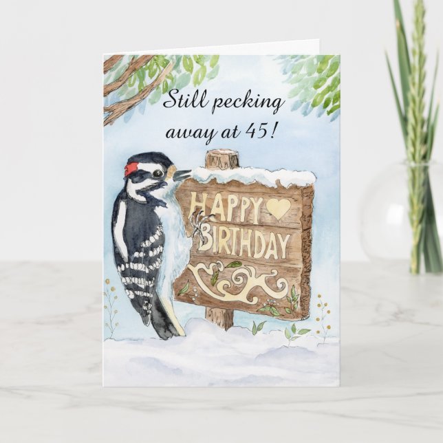 Carte Joyeux 45e anniversaire Pic mineur (Devant)