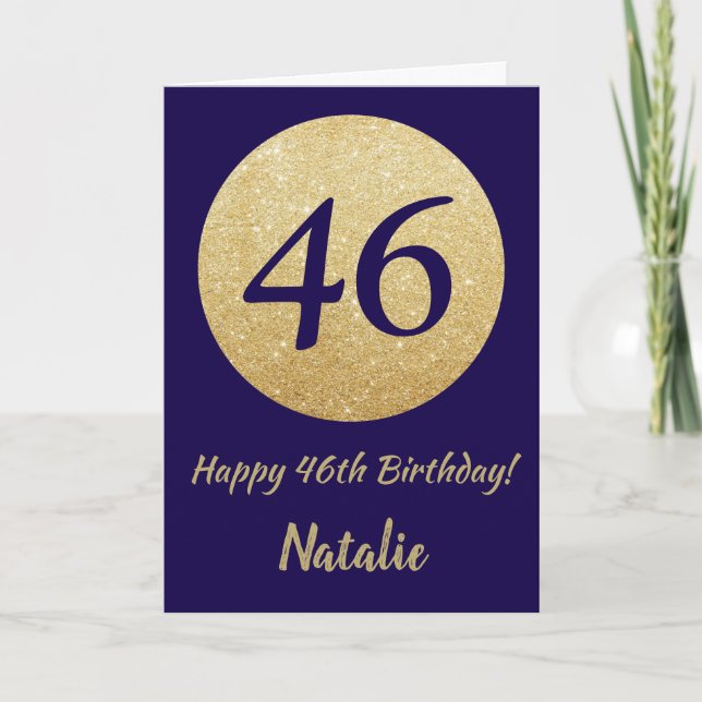 Carte Joyeux 46e anniversaire Marine Parties scintillant (Devant)