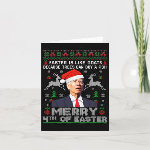 Carte Joyeux 4 ème de Pâques Drôle Biden Vilain Noël Swe