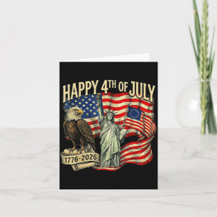 Carte Joyeux 4 juillet 1776 2026 aigle patriotiqueJoyeux