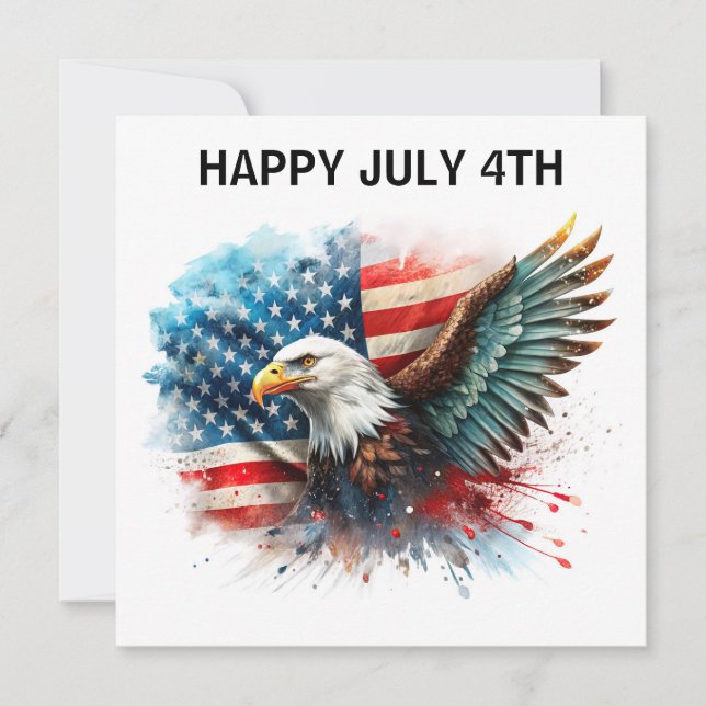 Carte Joyeux 4 juillet Aigle (Devant)
