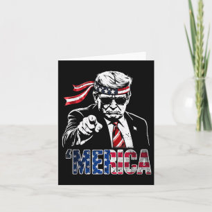 Carte Joyeux 4 juillet Amérique Trump Drapeau américain